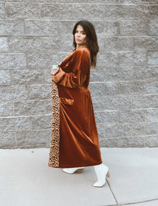 Exotic Rust Velvet Kimono