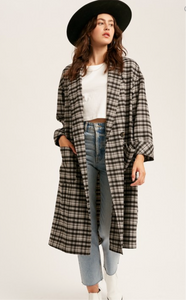 Oversized Plaid Coat