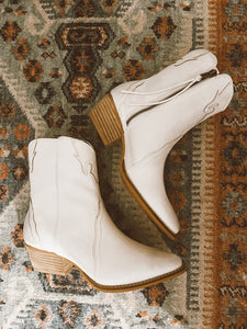 Vintage White Dallas Bootie